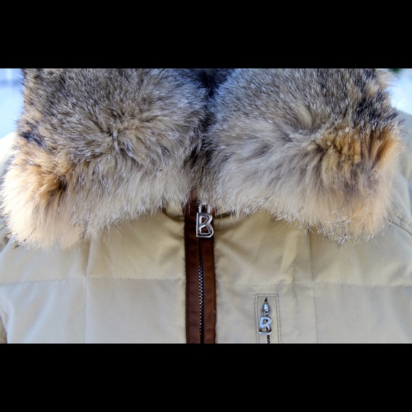 Vintage BOGNER Quilted Down Jacket with Real Fur Collar - Picture 2 of 16